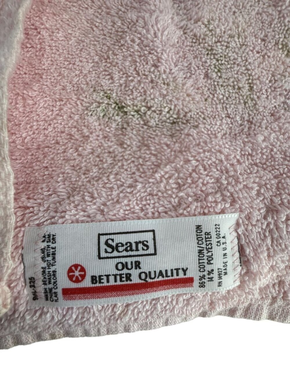 Vintage Sears Floral Print Bathroom Hand Towels Pink Daisy Design Cotton Blend - Picture 4 of 6